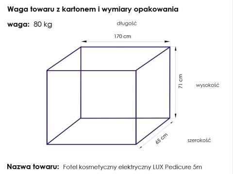 Fotel kosmetyczny elektr. Lux pedi 5M Fotel kosmetyczny elektr. Lux pedi 5M
