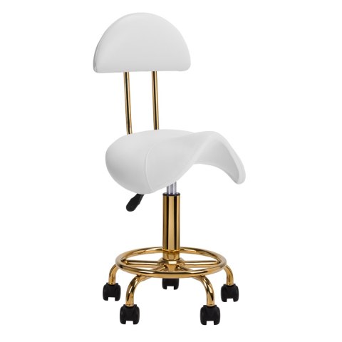 Taboret kosmetyczny 6001-G złoto - biały Taboret kosmetyczny 6001-G złoto - biały
