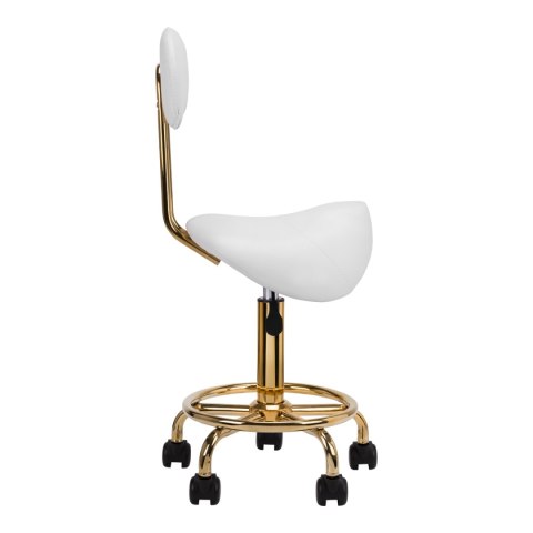 Taboret kosmetyczny 6001-G złoto - biały Taboret kosmetyczny 6001-G złoto - biały