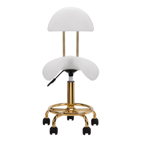 Taboret kosmetyczny 6001-G złoto - biały Taboret kosmetyczny 6001-G złoto - biały
