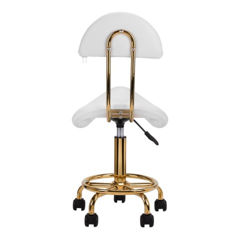 Taboret kosmetyczny 6001-G złoto - biały Taboret kosmetyczny 6001-G złoto - biały