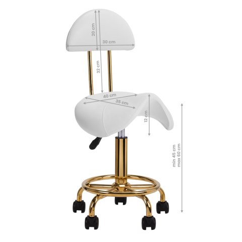 Taboret kosmetyczny 6001-G złoto - biały Taboret kosmetyczny 6001-G złoto - biały