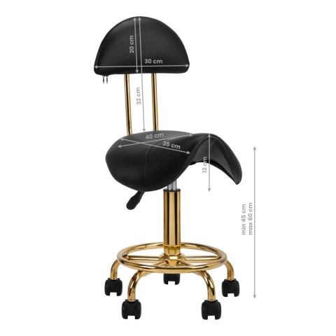 Taboret kosmetyczny 6001-G złoto - czarny Taboret kosmetyczny 6001-G złoto - czarny