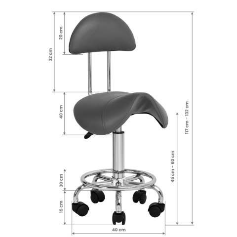 Taboret kosmetyczny 6001 szary Taboret kosmetyczny 6001 szary