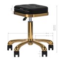 Taboret kosmetyczny M-1645 złoto czarny