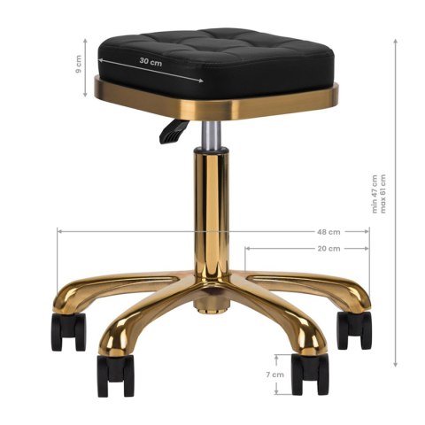 Taboret kosmetyczny M-1645 złoto czarny Taboret kosmetyczny M-1645 złoto czarny