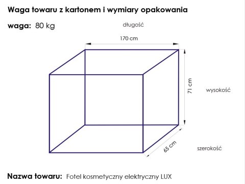 Fotel kosmetyczny elektr. Lux biały podgrzewany Fotel kosmetyczny elektr. Lux biały podgrzewany