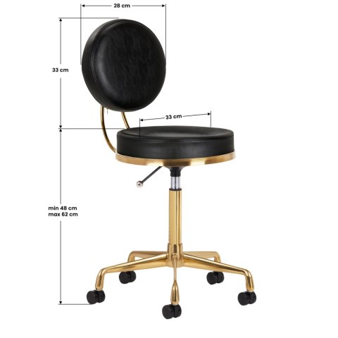 Taboret kosmetyczny H5 złoty czarny Taboret kosmetyczny H5 złoty czarny