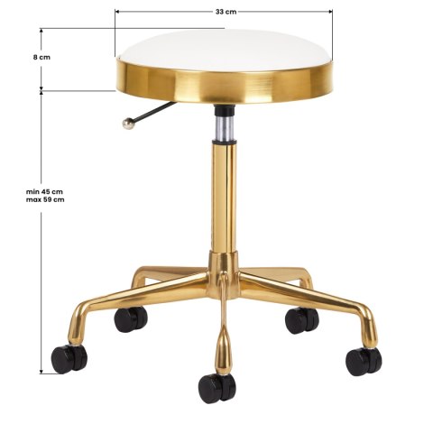 Taboret kosmetyczny H7 złoty biały Taboret kosmetyczny H7 złoty biały