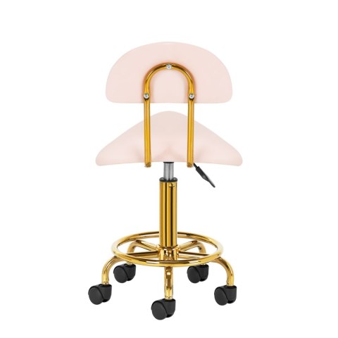 Taboret kosmetyczny 6001-G złoto - różowy Taboret kosmetyczny 6001-G złoto - różowy