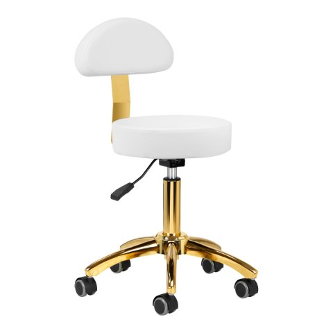 Taboret kosmetyczny AM-304G złoto biały Taboret kosmetyczny AM-304G złoto biały