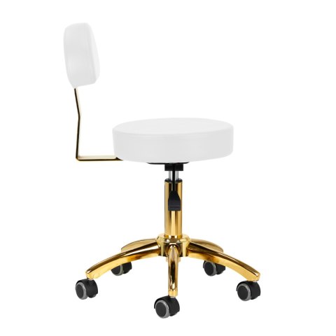 Taboret kosmetyczny AM-304G złoto biały Taboret kosmetyczny AM-304G złoto biały