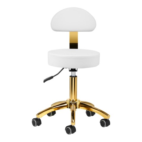 Taboret kosmetyczny AM-304G złoto biały Taboret kosmetyczny AM-304G złoto biały