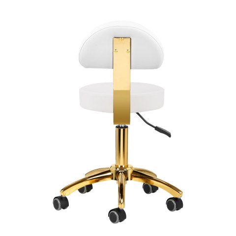 Taboret kosmetyczny AM-304G złoto biały Taboret kosmetyczny AM-304G złoto biały
