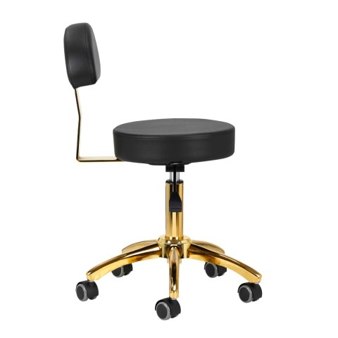 Taboret kosmetyczny AM-304G złoto czarny Taboret kosmetyczny AM-304G złoto czarny