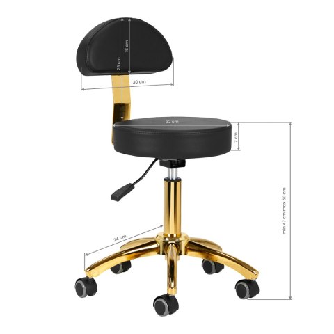 Taboret kosmetyczny AM-304G złoto czarny Taboret kosmetyczny AM-304G złoto czarny