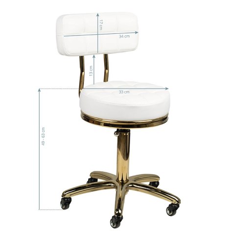 Taboret kosmetyczny Gold AM-961 biały Taboret kosmetyczny Gold AM-961 biały