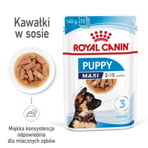 ROYAL CANIN SHN Maxi Puppy w sosie - mokra karma dla szczeniąt - 10x140 g ROYAL CANIN SHN Maxi Puppy w sosie - mokra karma dla szczeniąt - 10x140 g