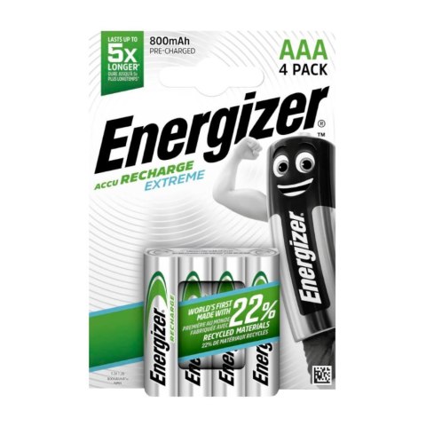 Akumulatorki Energizer R03/AAA Ni-MH 800mAh Extreme - 4 sztuki Akumulatorki Energizer R03/AAA Ni-MH 800mAh Extreme - 4 sztuki